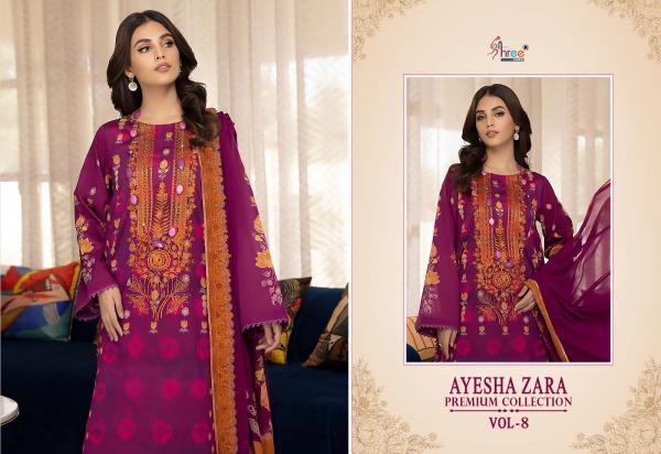 Shree Ayesha Zara Premium Collection 8 Cotton Dupatta Pakistani Suits